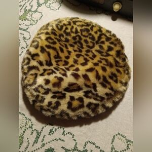 Ralph Lauren Leopard Faux Fur Beret Hat